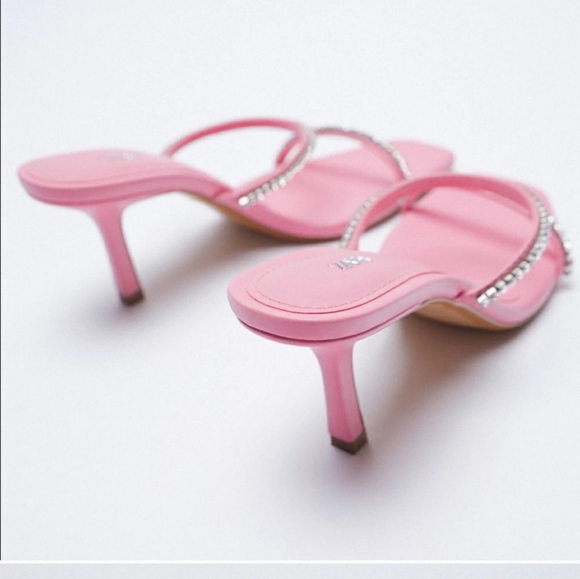 Zara Barbie Pink Sparkly Heels - Picture 3 of 13